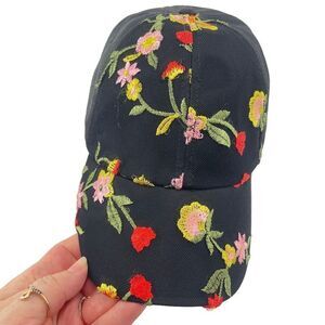 Torrid Womens Baseball Hat Cap Floral Embroidered Multicolor Adjustable Strap